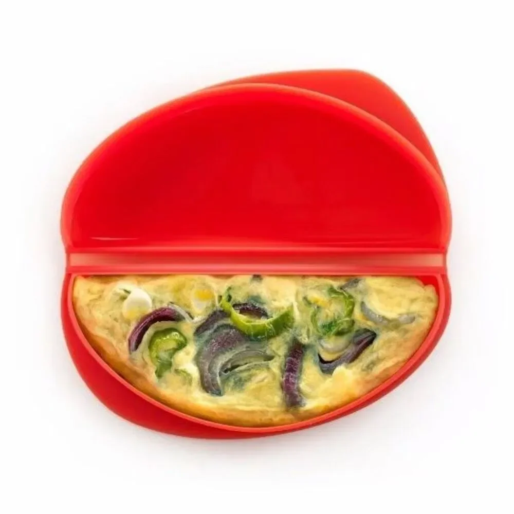 Lékué Microwave Omelette Maker Red 100% Platinum Silicone Easy Steam Egg